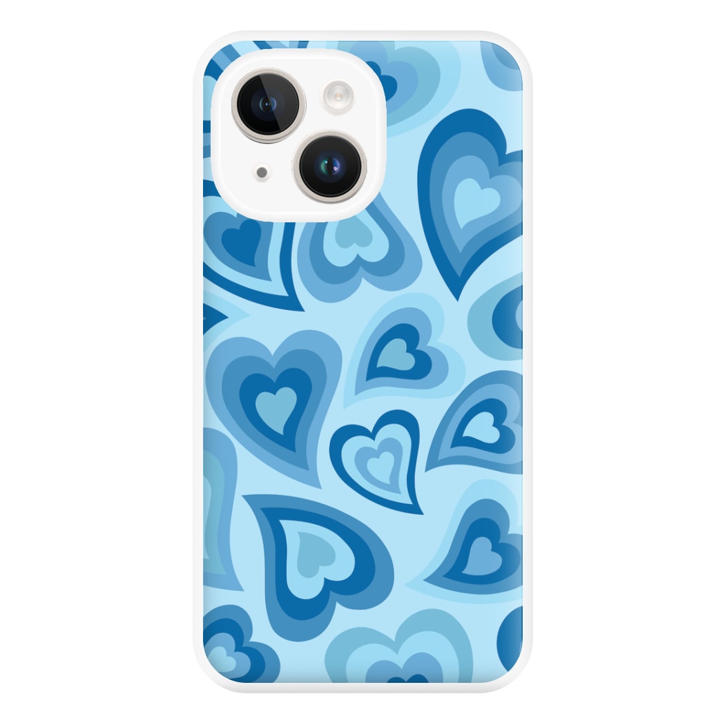 Blue Hearts - Trippy Patterns Phone Case for iPhone 14 Plus