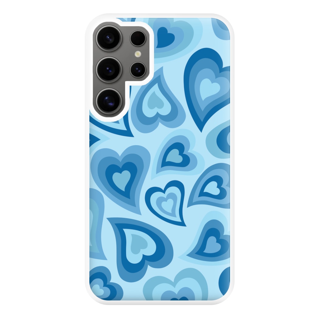 Blue Hearts - Trippy Patterns Phone Case for Galaxy S24 Ultra