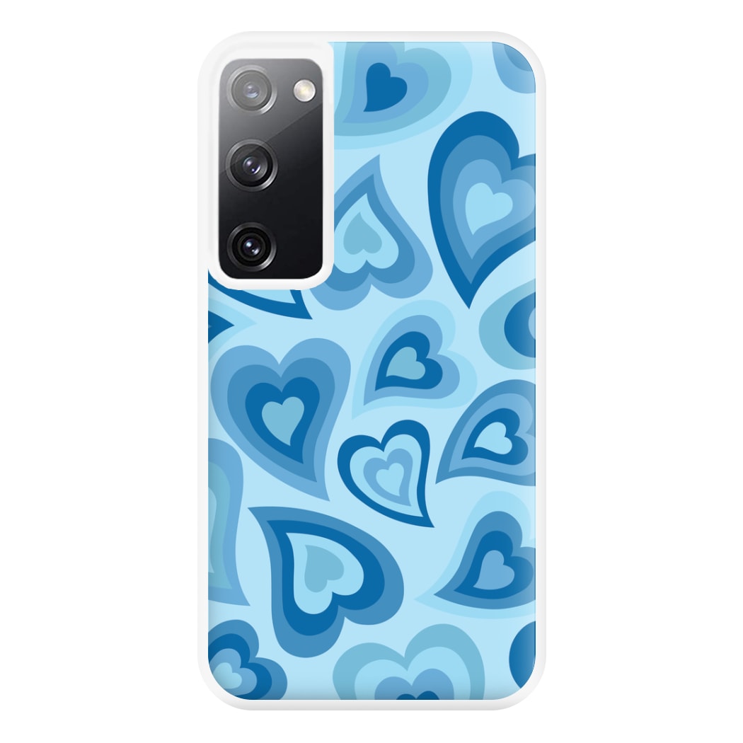 Blue Hearts - Trippy Patterns Phone Case for Galaxy S20