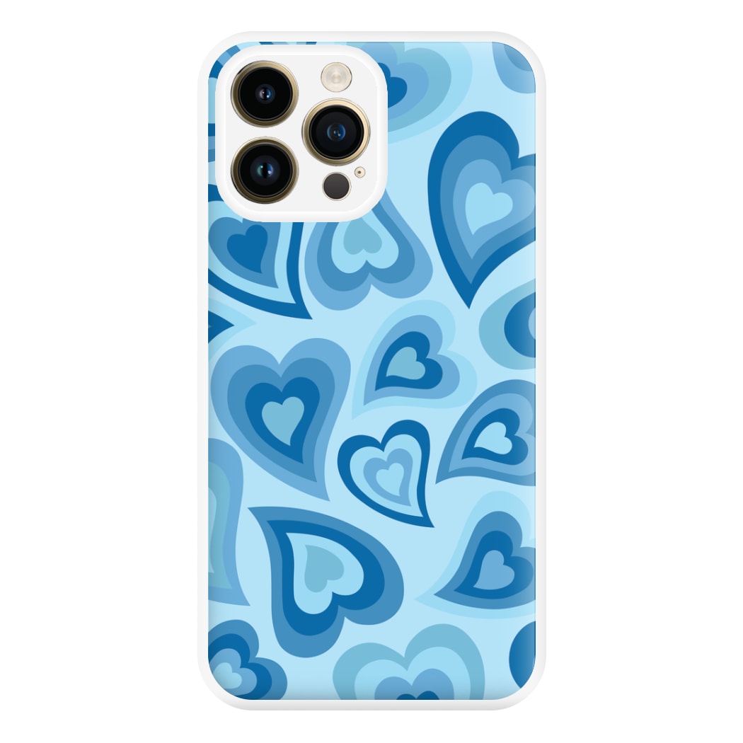 Blue Hearts - Trippy Patterns Phone Case for iPhone 14 Pro Max