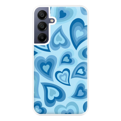 Blue Hearts - Trippy Patterns Phone Case for Galaxy A16