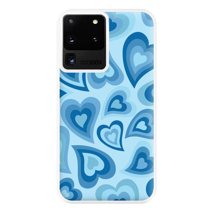 Blue Hearts - Trippy Patterns Phone Case for Galaxy S20 Ultra