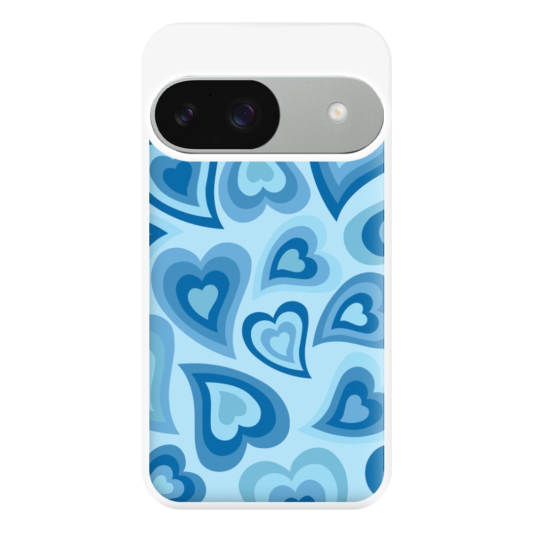 Blue Hearts - Trippy Patterns Phone Case for Google Pixel 9 / 9 Pro