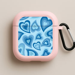 Blue Hearts - Trippy Patterns Pink AirPods Case