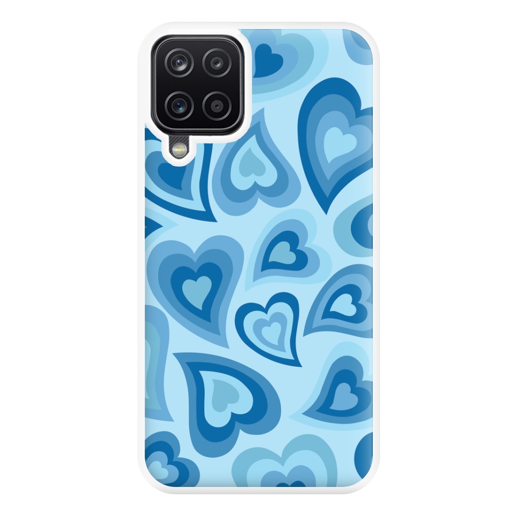 Blue Hearts - Trippy Patterns Phone Case for Galaxy A12