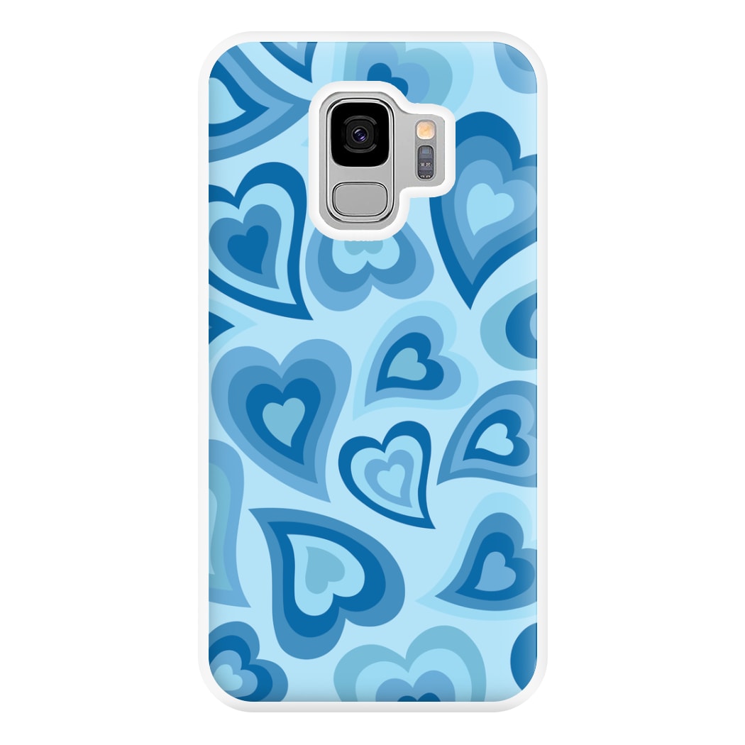 Blue Hearts - Trippy Patterns Phone Case for Galaxy S9 Plus