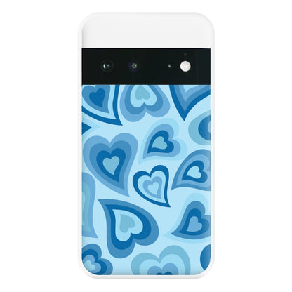 Blue Hearts - Trippy Patterns Phone Case for Google Pixel 6a