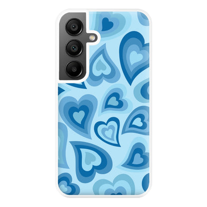 Blue Hearts - Trippy Patterns Phone Case for Galaxy A55