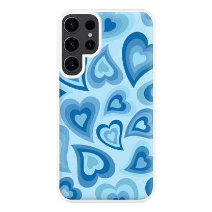 Blue Hearts - Trippy Patterns Phone Case for Galaxy S23 Ultra