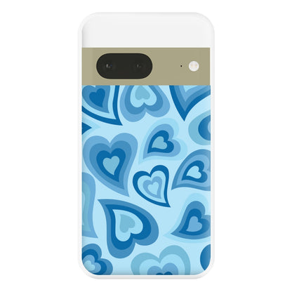 Blue Hearts - Trippy Patterns Phone Case for Google Pixel 7a