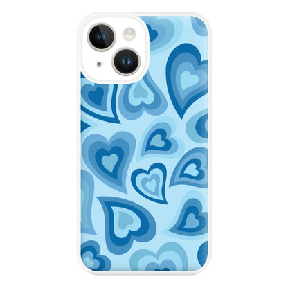 Blue Hearts - Trippy Patterns Phone Case for iPhone 14