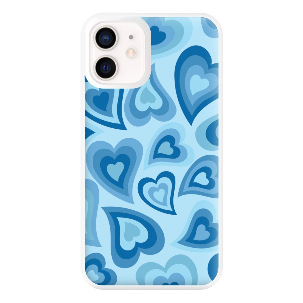 Blue Hearts - Trippy Patterns Phone Case for iPhone 12 Mini