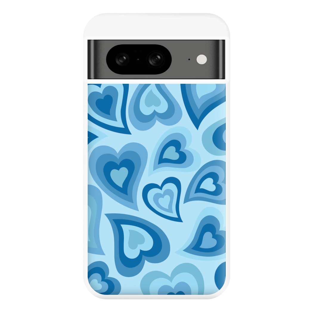 Blue Hearts - Trippy Patterns Phone Case for Google Pixel 8