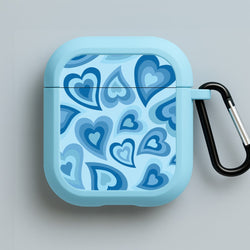 Blue Hearts - Trippy Patterns Blue AirPods Case