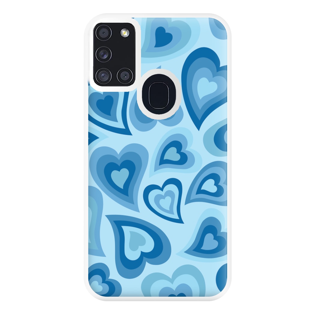 Blue Hearts - Trippy Patterns Phone Case for Galaxy A21s