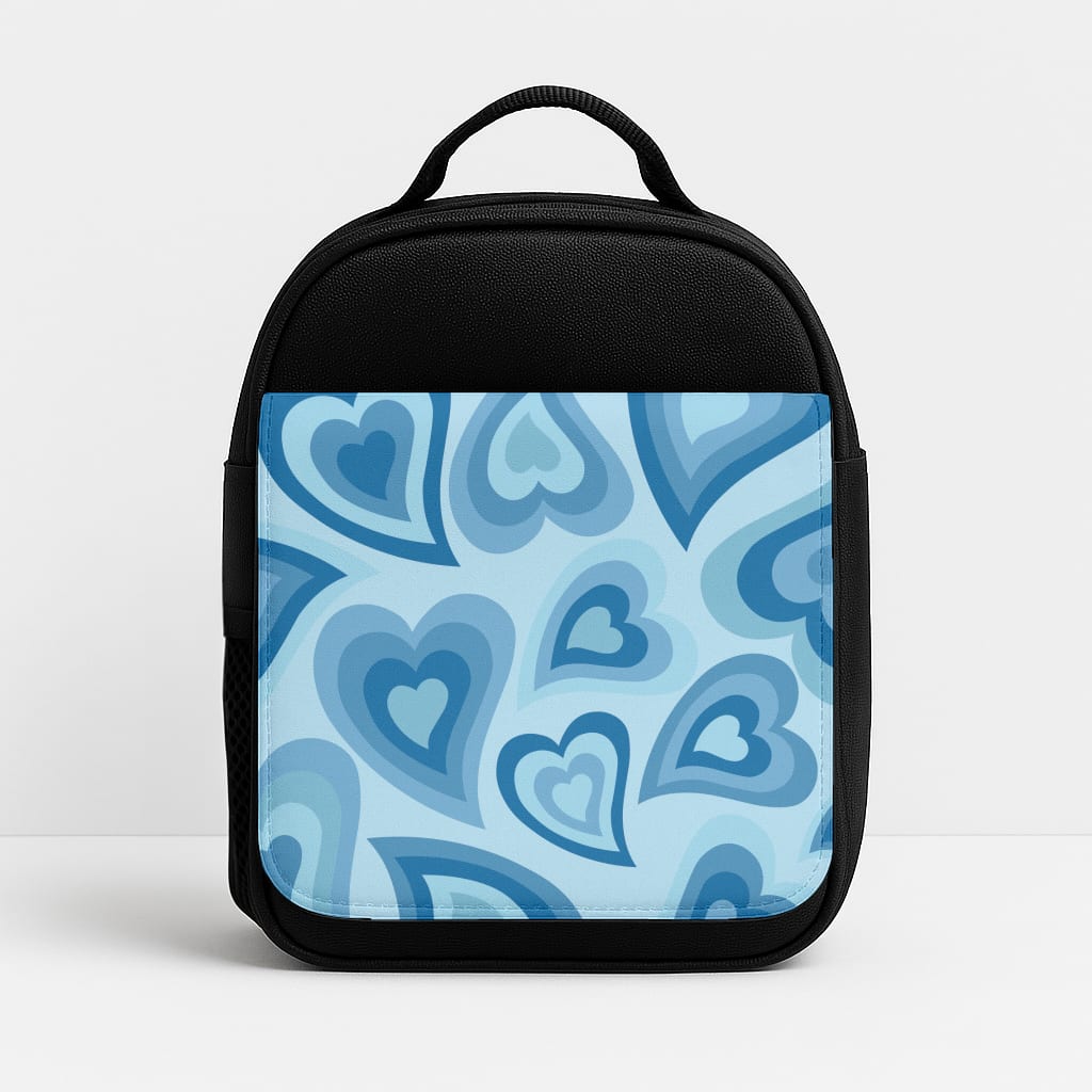 Blue Hearts - Trippy Patterns Insulated Lunchbox
