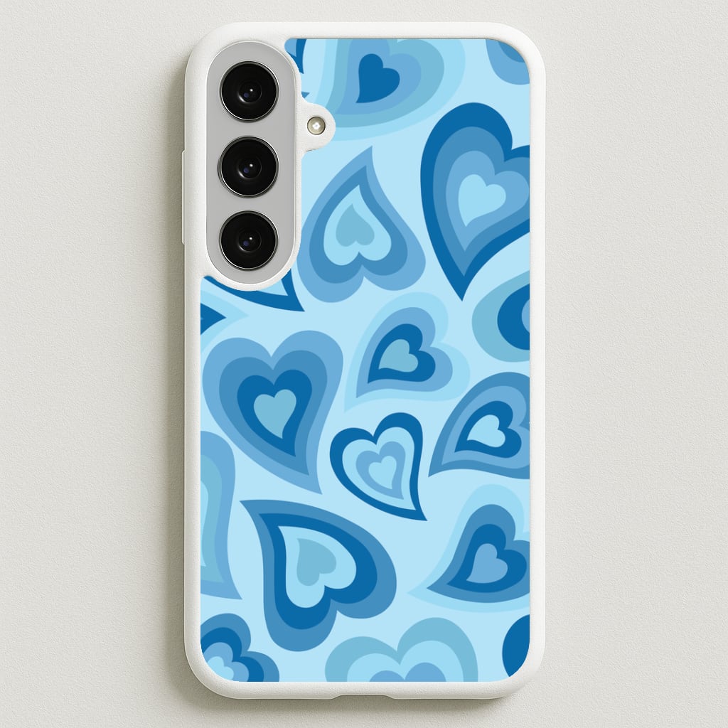 Blue Hearts - Trippy Patterns Phone Case for Galaxy S25FE