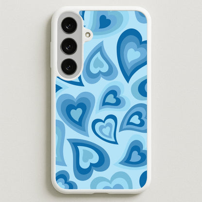 Blue Hearts - Trippy Patterns Phone Case for Galaxy S25FE