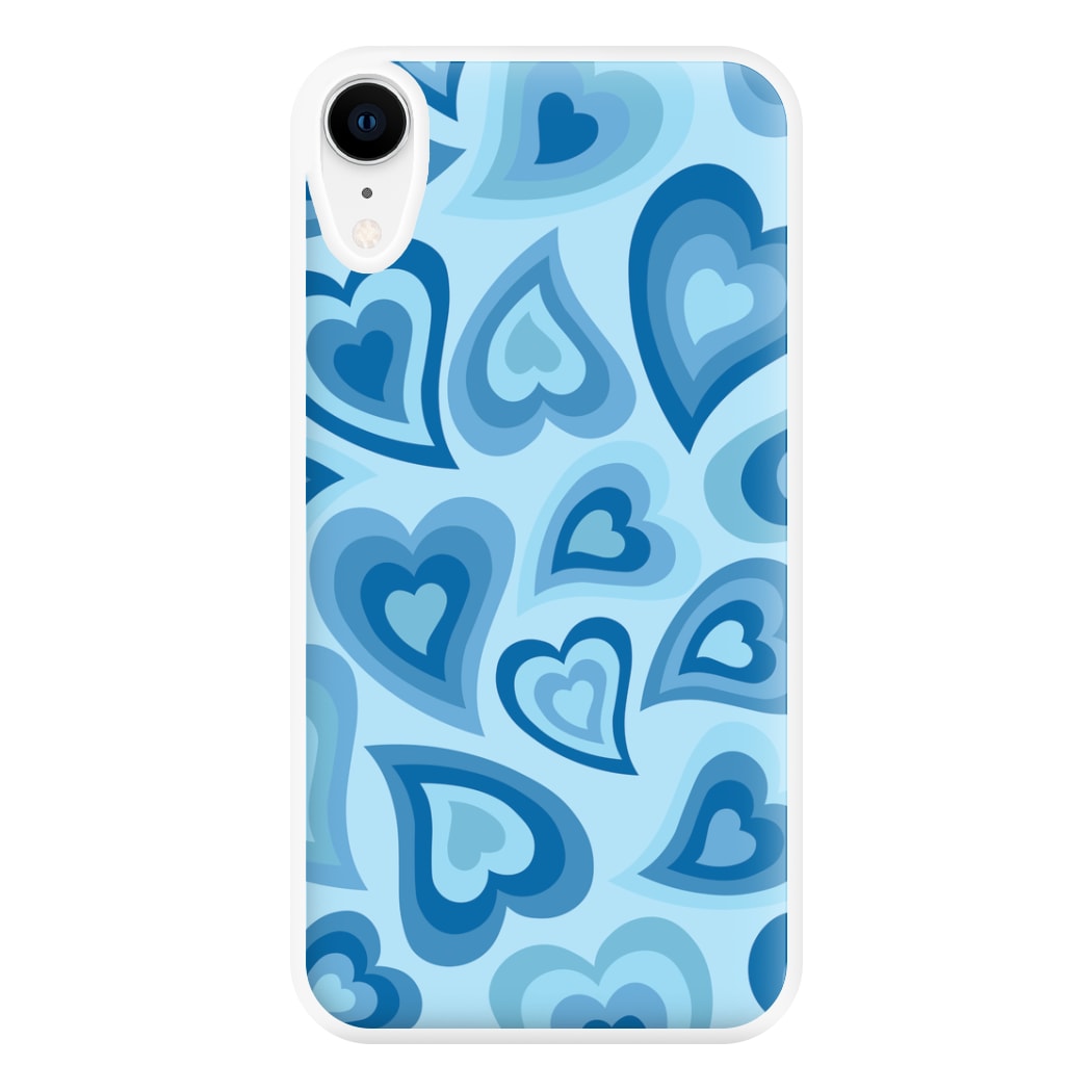 Blue Hearts - Trippy Patterns Phone Case for iPhone XR