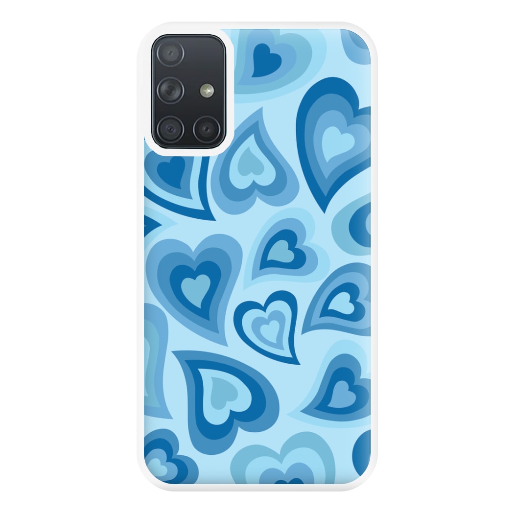 Blue Hearts - Trippy Patterns Phone Case for Galaxy A71