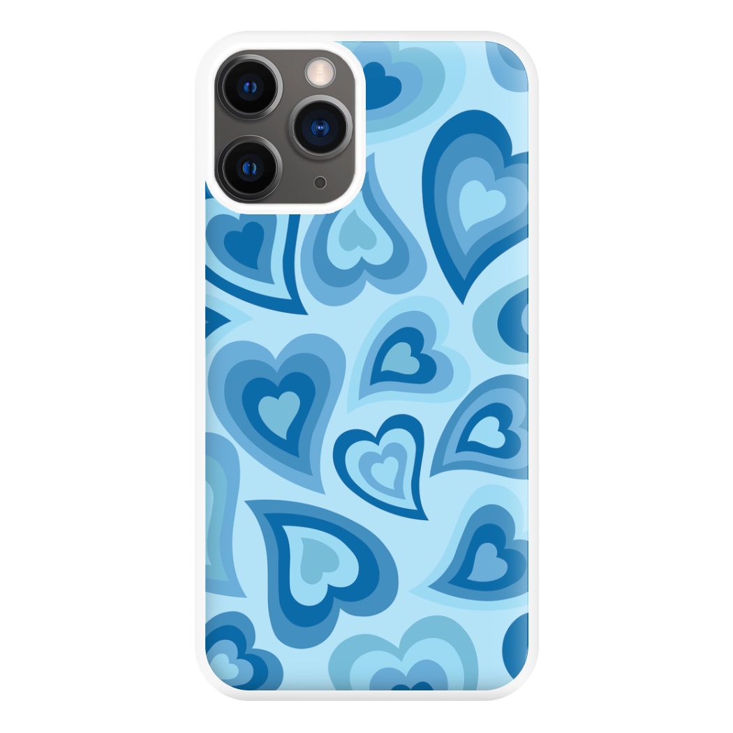 Blue Hearts - Trippy Patterns Phone Case for iPhone 12 Pro Max