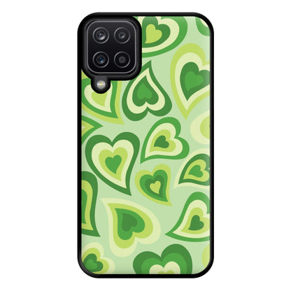 Green Hearts - Trippy Patterns Phone Case for Galaxy A12