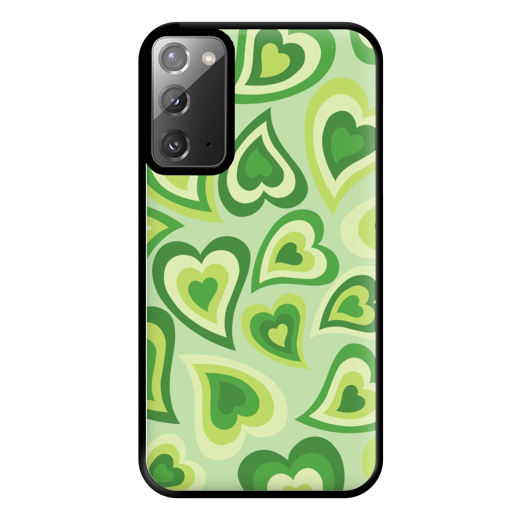 Green Hearts - Trippy Patterns Phone Case for Galaxy Note 20 Ultra