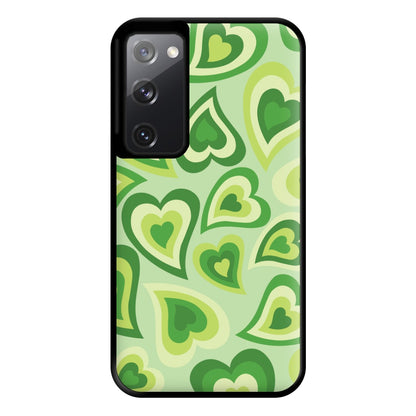 Green Hearts - Trippy Patterns Phone Case for Galaxy S20FE