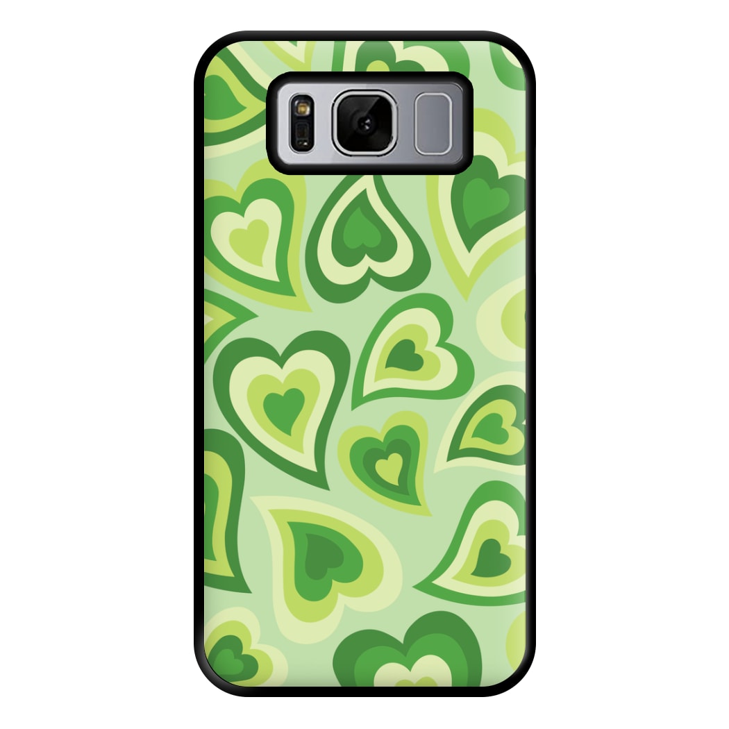 Green Hearts - Trippy Patterns Phone Case for Galaxy S8 Plus