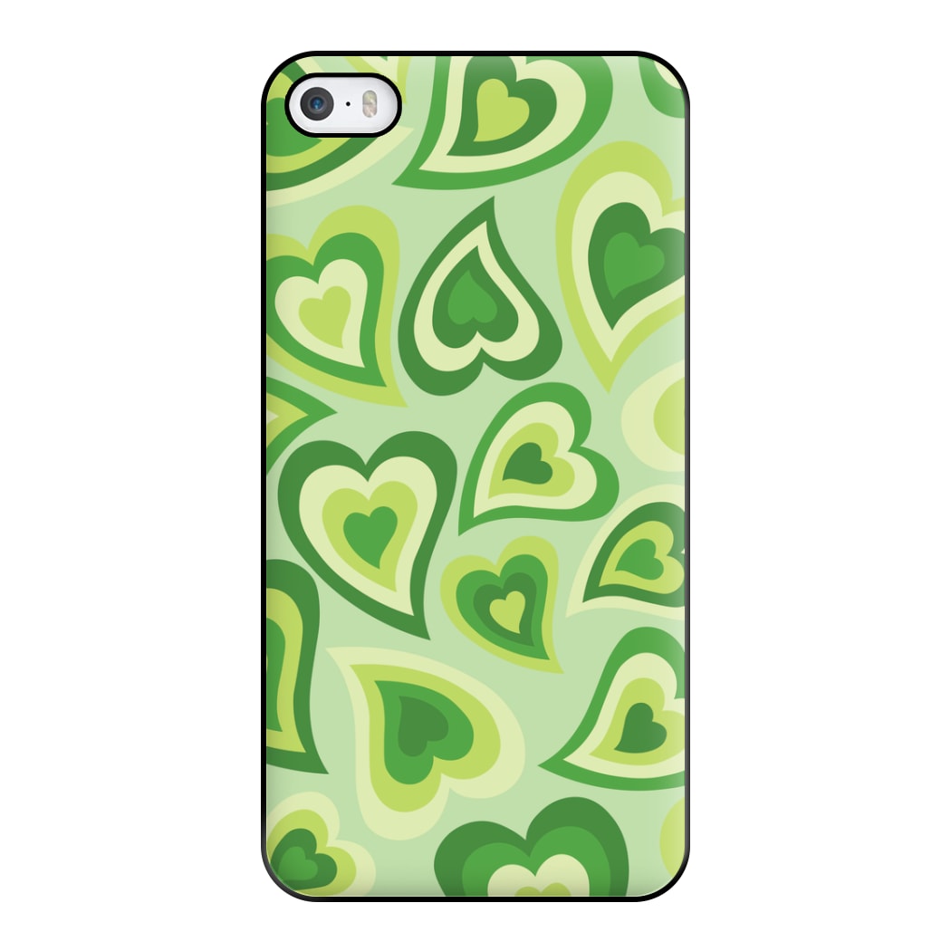 Green Hearts - Trippy Patterns Phone Case for iPhone 5 / 5s / SE 2016