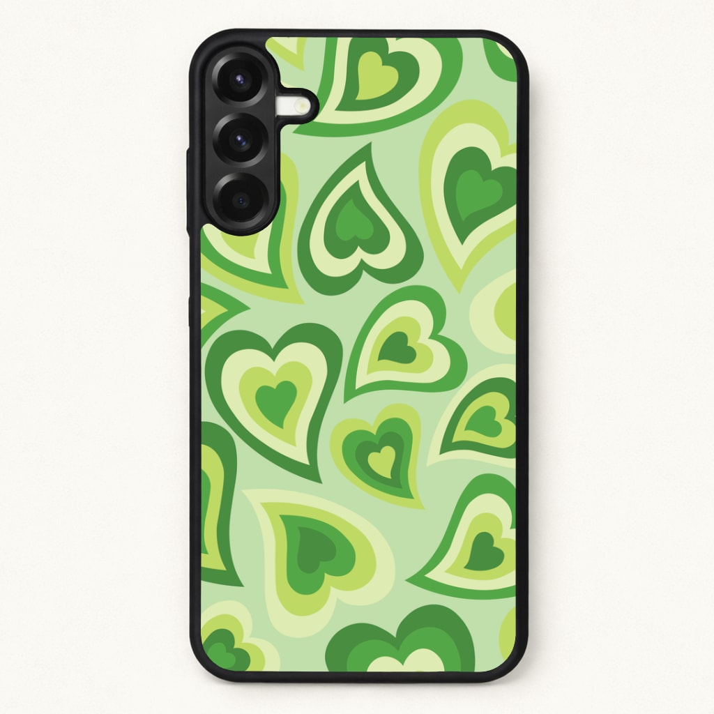 Green Hearts - Trippy Patterns Phone Case for Galaxy A17