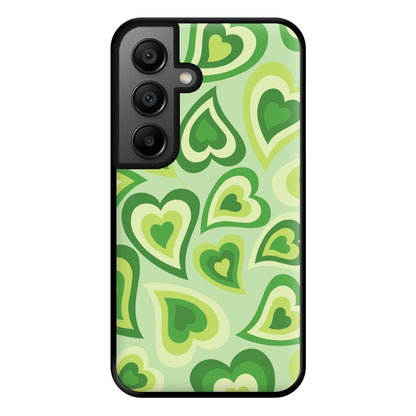 Green Hearts - Trippy Patterns Phone Case for Google Pixel 8