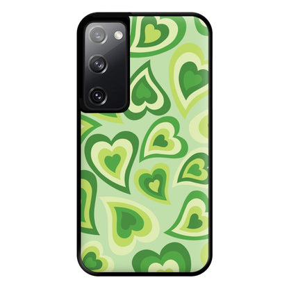 Green Hearts - Trippy Patterns Phone Case for Galaxy S20