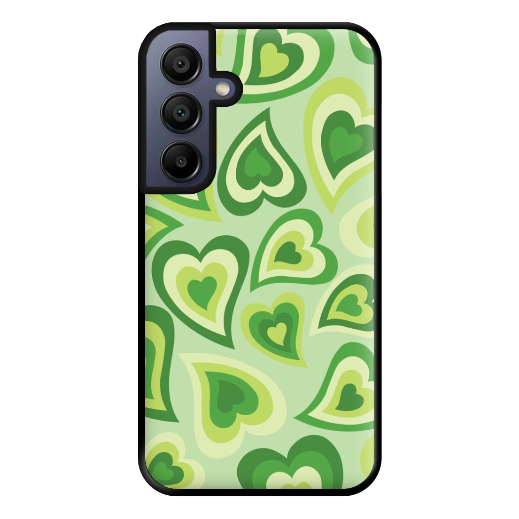 Green Hearts - Trippy Patterns Phone Case for Galaxy A15