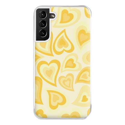 Yellow Hearts - Trippy Patterns Phone Case for Galaxy S21 Plus