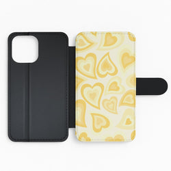 Yellow Hearts - Trippy Patterns Flip Phone Case