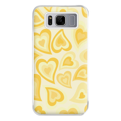 Yellow Hearts - Trippy Patterns Phone Case for Galaxy S8 Plus