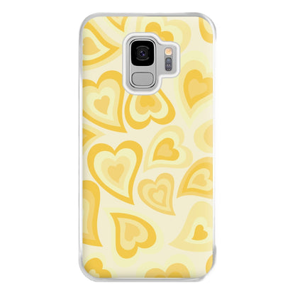 Yellow Hearts - Trippy Patterns Phone Case for Galaxy S9 Plus