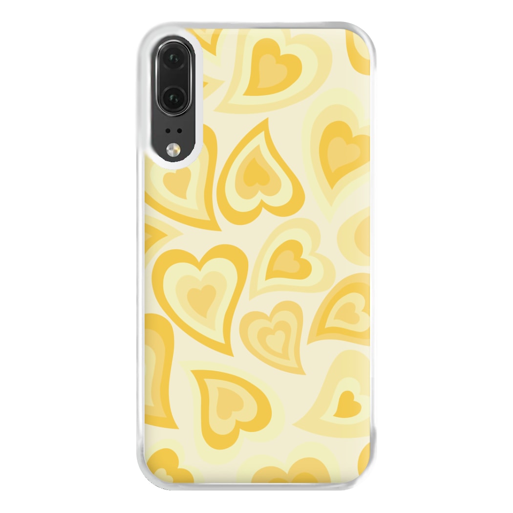 Yellow Hearts - Trippy Patterns Phone Case for Huawei P20