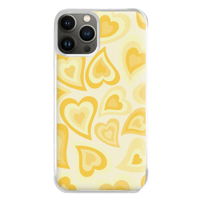 Yellow Hearts - Trippy Patterns Phone Case for iPhone 13 Pro Max