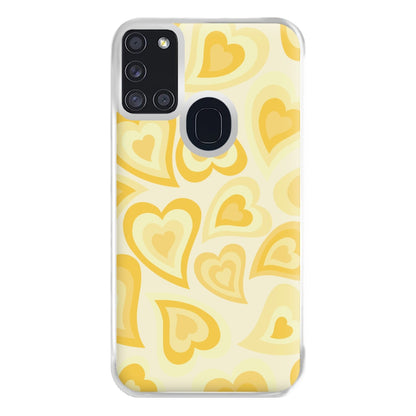 Yellow Hearts - Trippy Patterns Phone Case for Galaxy A21s