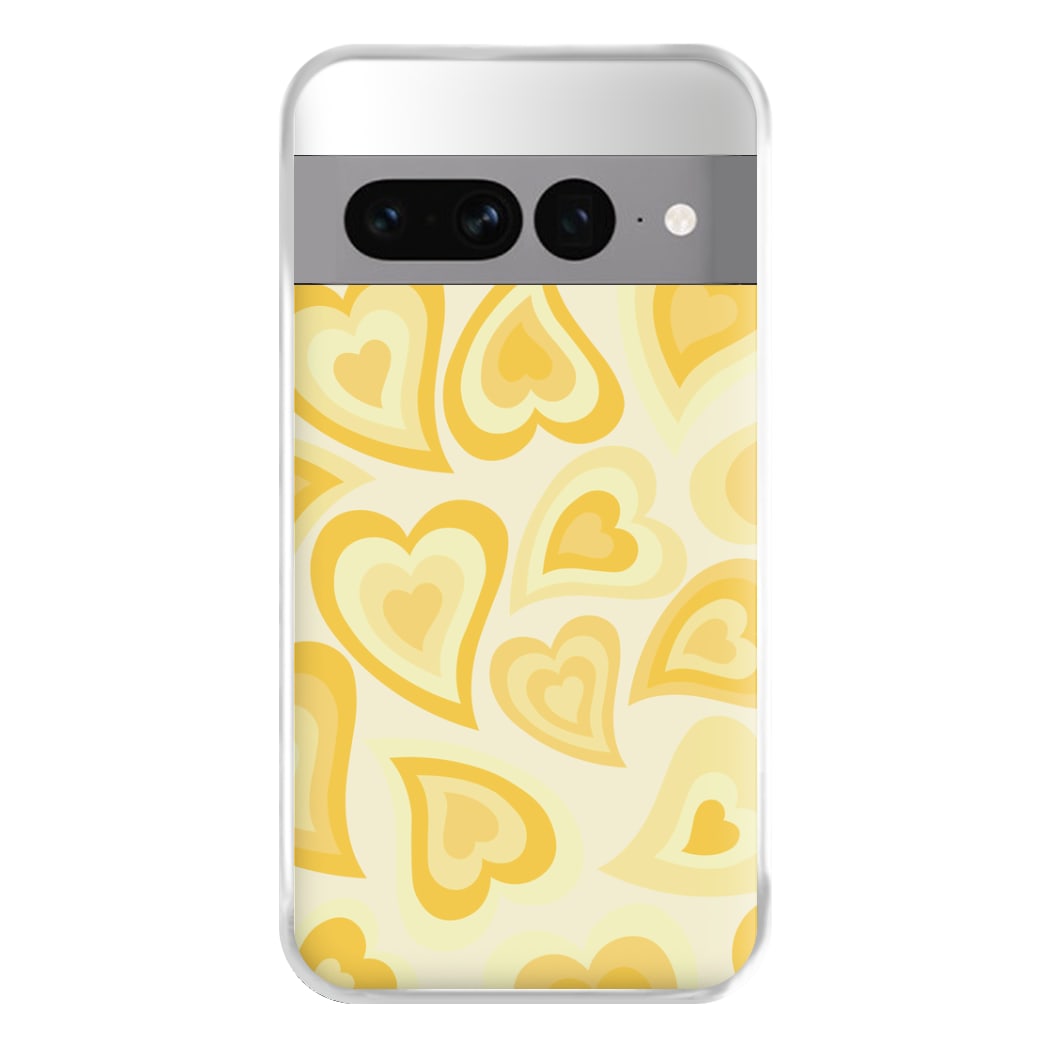 Yellow Hearts - Trippy Patterns Phone Case for Google Pixel 7 Pro