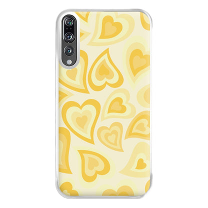 Yellow Hearts - Trippy Patterns Phone Case for Huawei P20 Pro