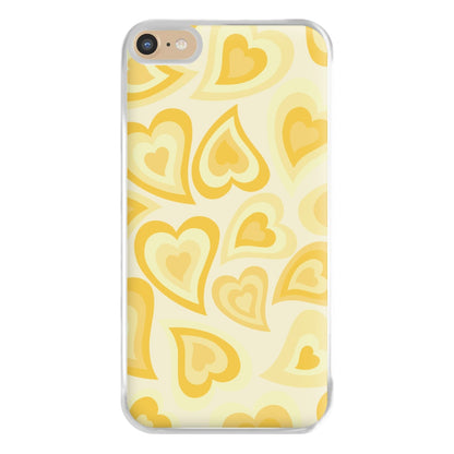 Yellow Hearts - Trippy Patterns Phone Case for iPhone 6 Plus / 7 Plus / 8 Plus