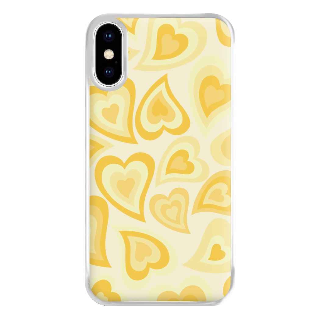 Yellow Hearts - Trippy Patterns Phone Case for iPhone XS Max