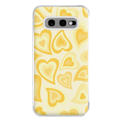 Yellow Hearts - Trippy Patterns Phone Case for Galaxy S10e