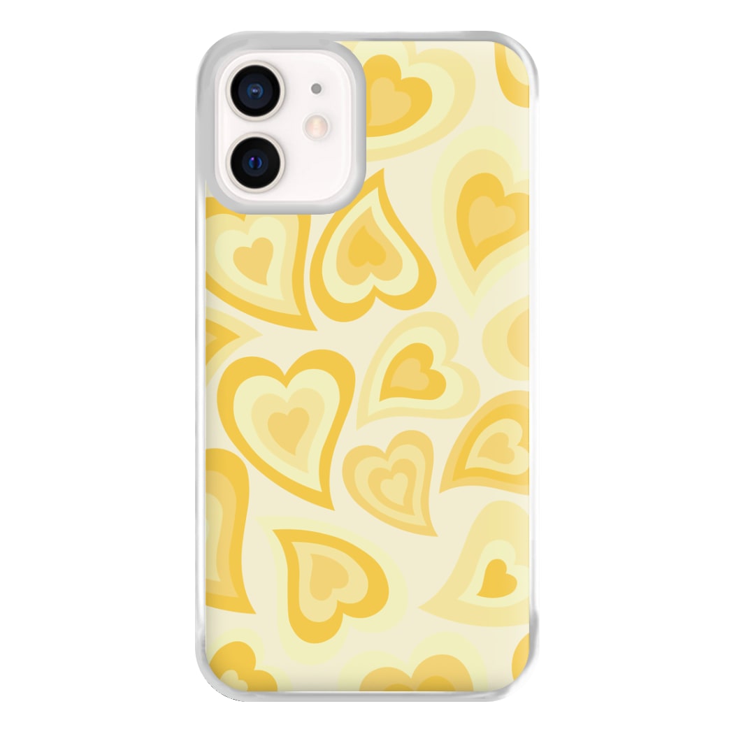 Yellow Hearts - Trippy Patterns Phone Case for iPhone 13 Mini