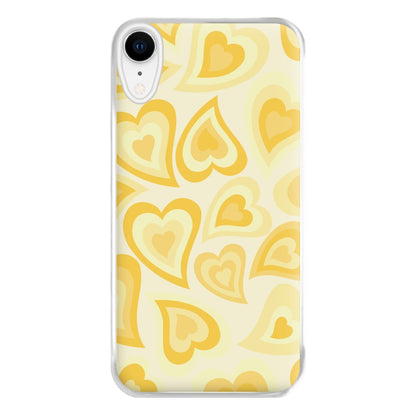 Yellow Hearts - Trippy Patterns Phone Case for iPhone XR