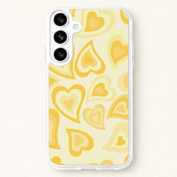 Yellow Hearts - Trippy Patterns Phone Case for Galaxy S26
