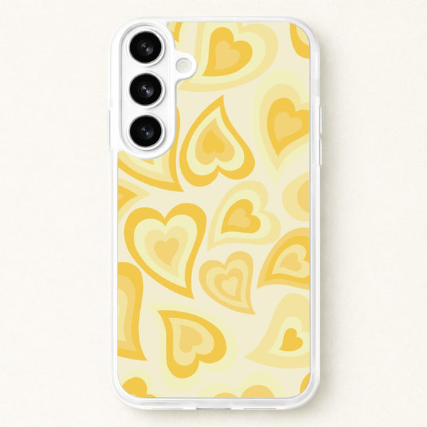 Yellow Hearts - Trippy Patterns Phone Case for Galaxy S26